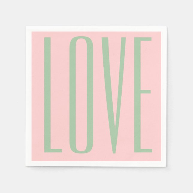 girly chic valentine's day LOVE blush pink Napkins (Front)