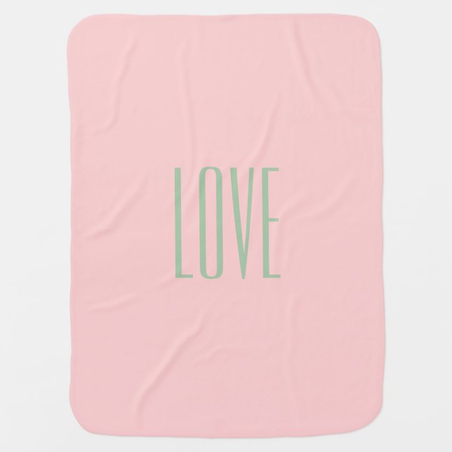 girly chic valentine's day LOVE blush pink Swaddle Blanket (Front)