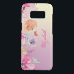 Girly Chic Watercolor Floral -Personalized Case-Mate Samsung Galaxy S8 Case<br><div class="desc">Adorable girly floral with your name.</div>