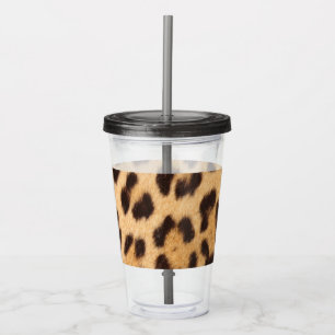 girly chic wild leopard print acrylic tumbler