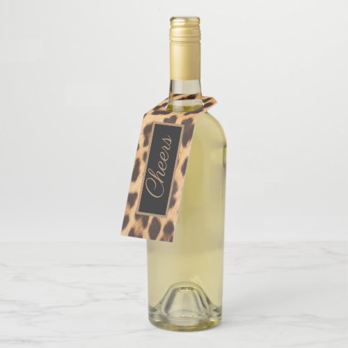 girly chic wild party leopard print cheers bottle hanger tag