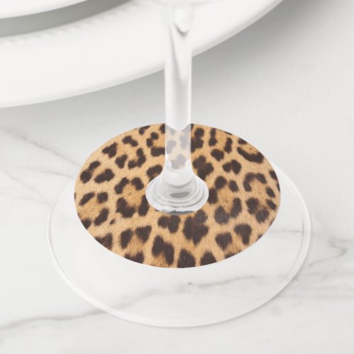 girly chic wild party leopard print wine glass tag