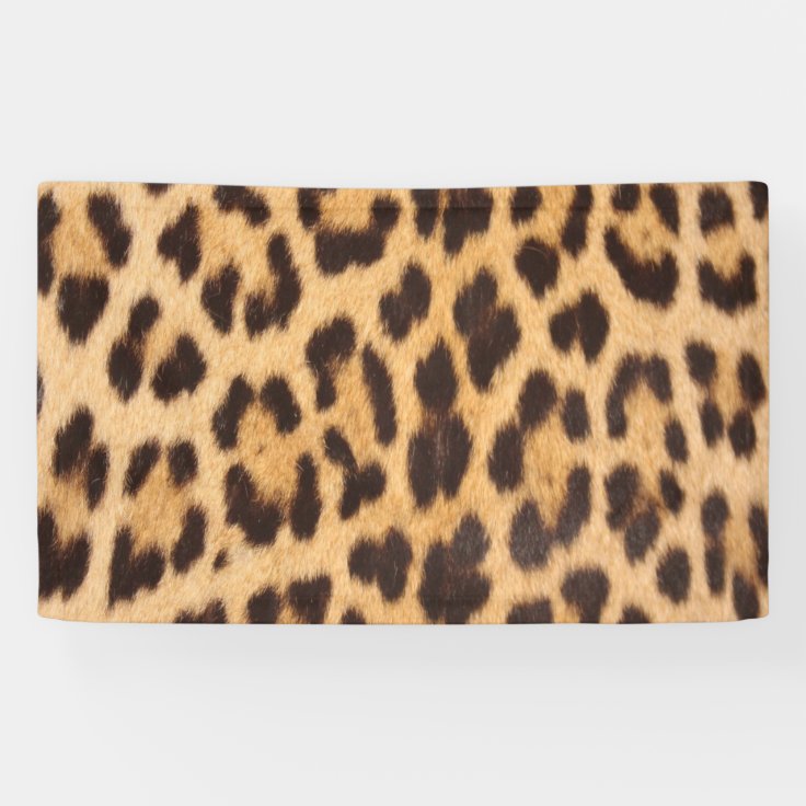 girly chic wild safari fashion leopard print banner | Zazzle