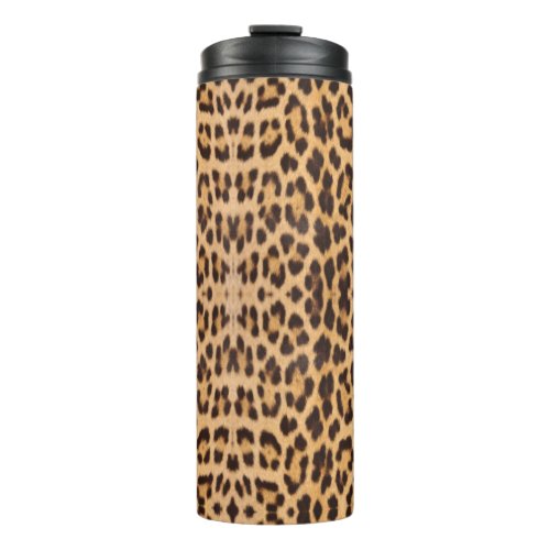 girly chic wild safari fashion leopard print thermal tumbler