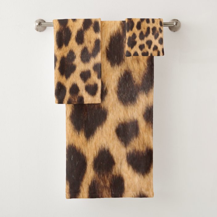 leopard print bath towels