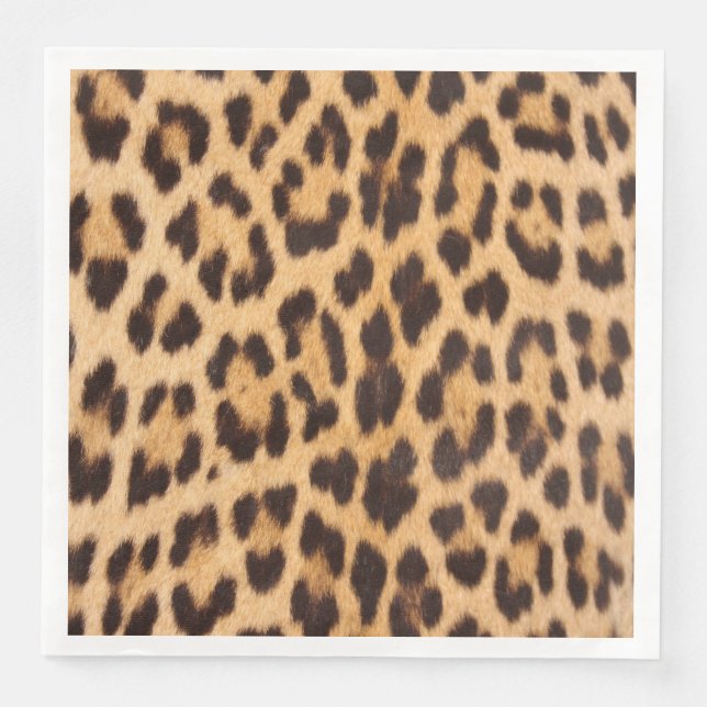 girly chic wild safari party leopard print paper dinner napkins (Front)