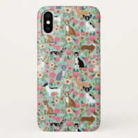 Girly Chihuahua Vintage Floral Pattern iPhone X Case