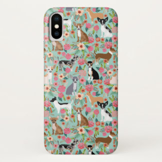 Girly Chihuahua Vintage Floral Pattern iPhone X Case