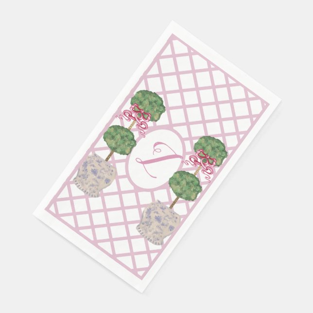 Girly Chinoiserie Ginger Jar Jars Topiary  Paper Guest Towels (Corner)