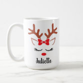 Red-Nosed Reindeer Personalized Christmas Mugs