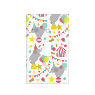 Girly Circus Elephants Light Switch Cover