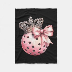 Girly Ckleball Princess Queen Crown For Women Fleece Blanket