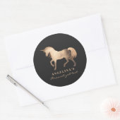  Girly Classy Luxury Rose Gold Foil Custom Unicorn Classic Round Sticker (Envelope)
