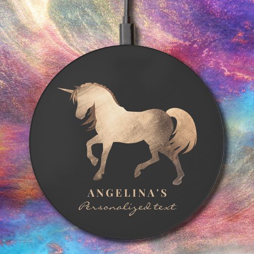  Girly Classy Luxury Rose Gold Foil Custom Unicorn Wireless Charger