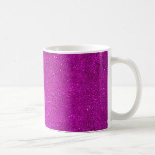 Girly coffee mug with faux pink glitters