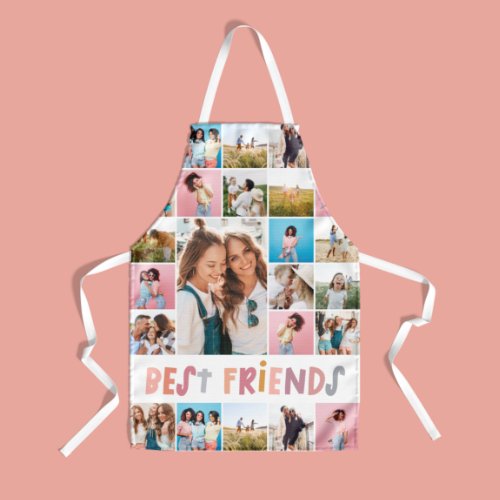 Girly colorful 16 photo best friend modern simple apron