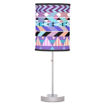 Girly Colorful Aztec Pattern Table Lamp by OrganicSaturation at Zazzle
