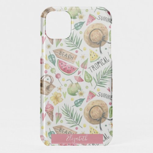 Girly Colorful Beach Relax Beach Towel iPhone 11 Case