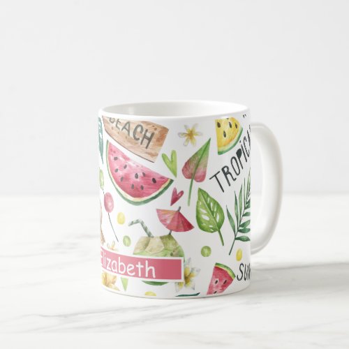 Girly Colorful Beach Relax  Coffee Mug