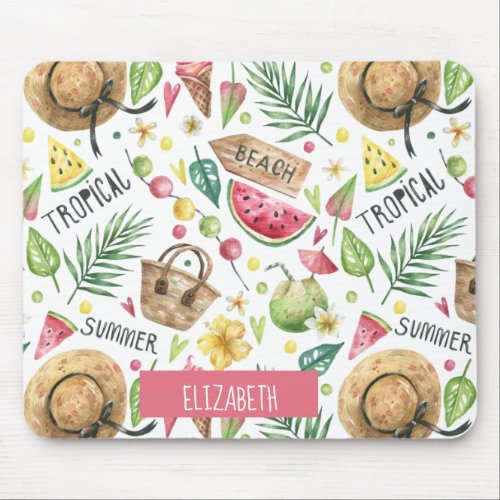 Girly Colorful Beach Relax  Mouse Pad