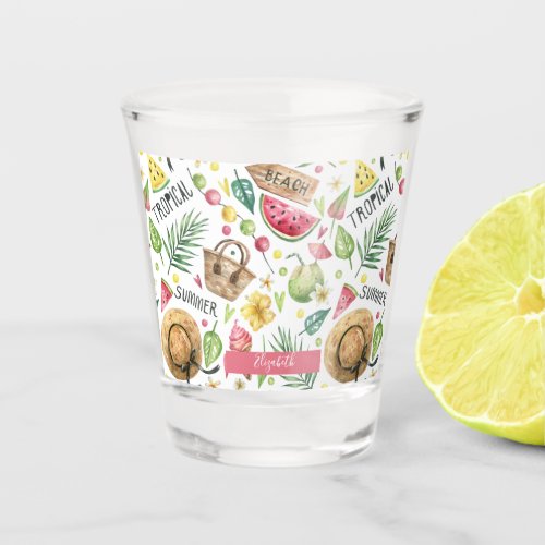 Girly Colorful Beach Relax Shot Glass