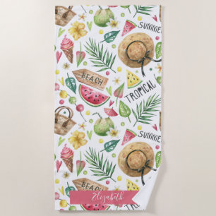 Girly Colorful Beach Relax Towel