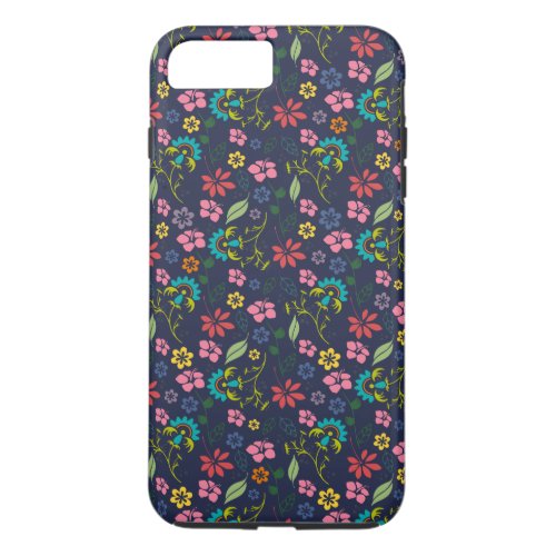 Girly Colorful Bohemian Spring Flowers iPhone 8 Plus7 Plus Case