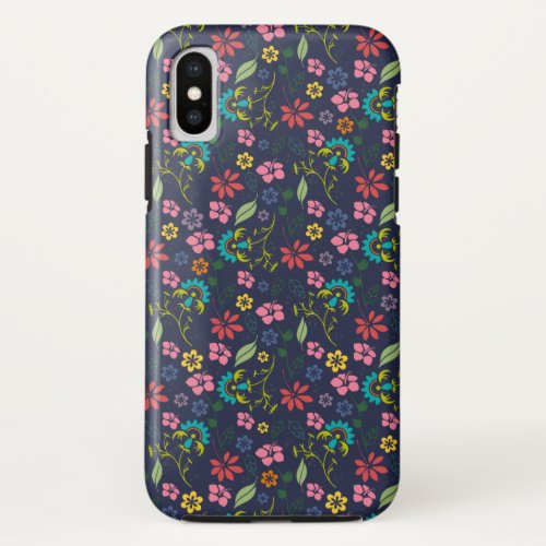 Girly Colorful Boho Spring Flowers iPhone XS Case