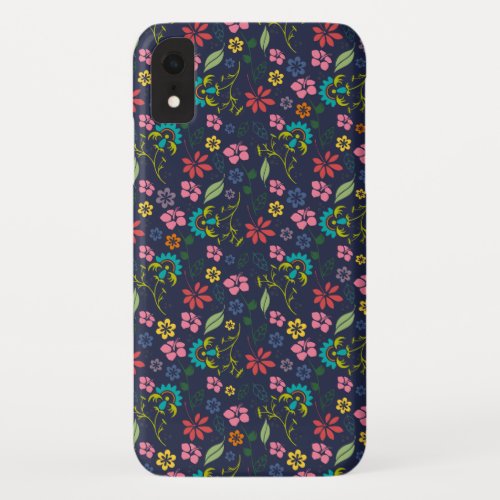 Girly Colorful Boho Spring Flowers iPhone XR Case