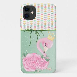 Girly Colorful Buttons,Baby Flamingo iPhone 11 Case
