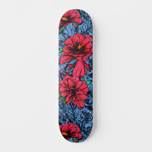 Girly Colorful Floral Urban Street Art Inspired Skateboard