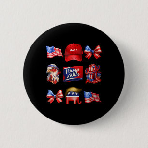 Girly Coquette Trump Vance 2024 Trump Girl Republi Button