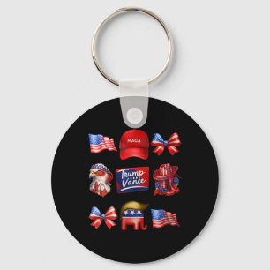 Girly Coquette Trump Vance 2024 Trump Girl Republi Keychain