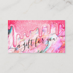 Girly Coral Opal Glitter Drip Gift Certificate