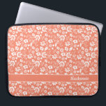 Girly Coral Peach Tropical Flowers Monogram Laptop Sleeve<br><div class="desc">Girly Coral Peach Tropical Flowers Monogram Laptop Sleeve. Easy to customize with text,  fonts,  and colors. Created by Zazzle pro designer BK Thompson exclusively for Cedar and String; please contact us if you need assistance with the design.</div>