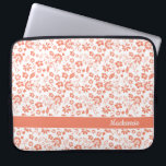 Girly Coral Peach Tropical Flowers Monogram Laptop Sleeve<br><div class="desc">Girly Coral Peach Tropical Flowers Monogram Laptop Sleeve. Easy to customize with text,  fonts,  and colors. Created by Zazzle pro designer BK Thompson exclusively for Cedar and String; please contact us if you need assistance with the design.</div>