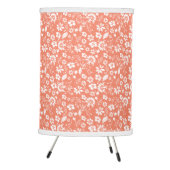 Girly Coral Peach Tropical Spring Flowers Tripod Lamp (Right)