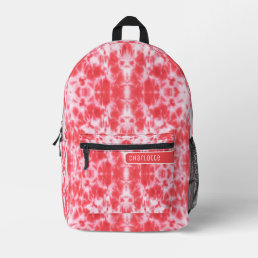 Girly Coral Red &amp; White Shibori Pattern Cool Teens Printed Backpack