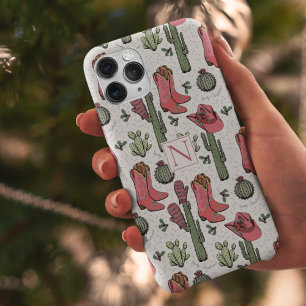 Girly Country Cowgirl Christmas Monogram iPhone 11 Pro Max Case