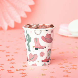 Girly Cowboy Paper Cups