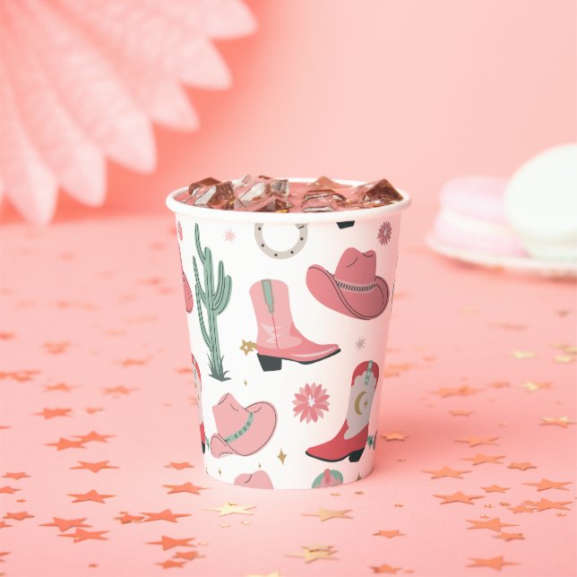Girly Cowboy Paper Cups (Insitu)