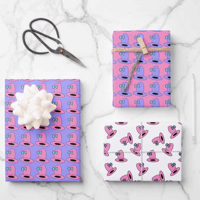 Girly Cowgirl Hat Birthday  Wrapping Paper Sheets (Front)