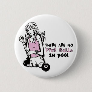 Girly Cue Pinback Button