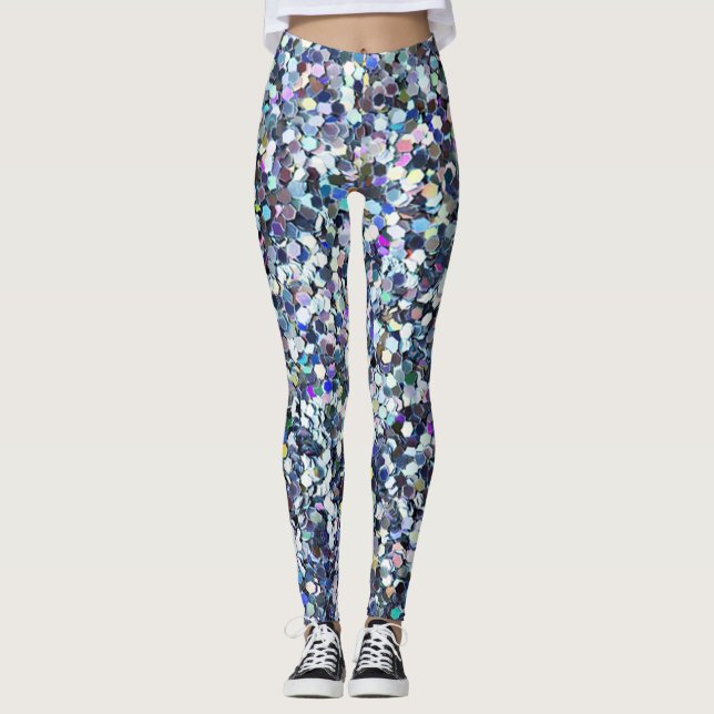 Girly Cute Colorful  Glitter Leggings (Front)
