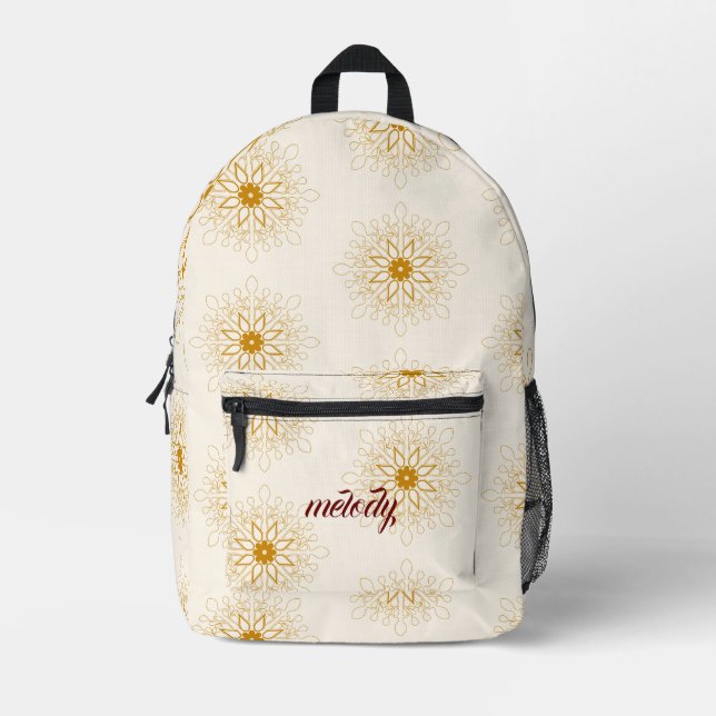 girly cute Floral feminine Trendy Boho Printed Backpack (Front)
