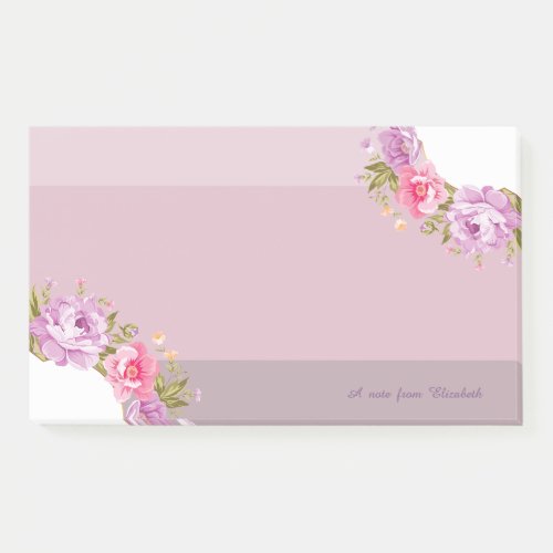 Girly Cute Floral  Striped_Personalized Post_it Notes