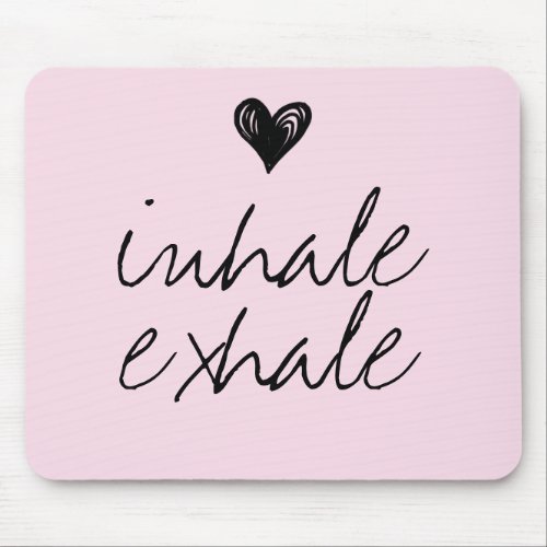Girly cute heart minimal blush pink quote mouse pad