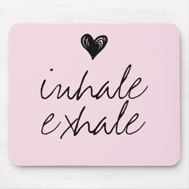 Girly cute heart minimal blush pink quote mouse pad (Front)