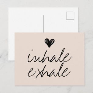 Girly cute heart minimal cream beige postcard