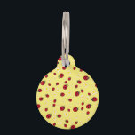 girly cute ladybug and daisy flower pattern yellow pet name tag<br><div class="desc">Cute ladybug pattern featuring hand drawn cartoon of lady bugs and daisies on a birthright yellow background.</div>